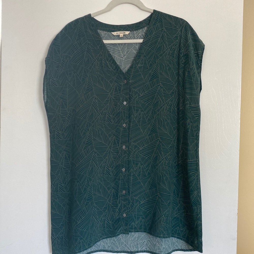Ali Golden Green Silk Blouse